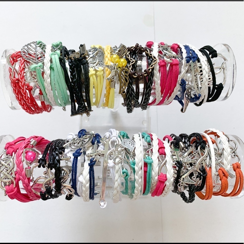 NEW Pick 3/$25 Layered Leather Charm Bracelets